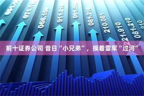 前十证券公司 昔日“小兄弟”，摸着雷军“过河”